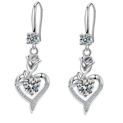 Rose Flower Love Pendant Earring Set for Women
