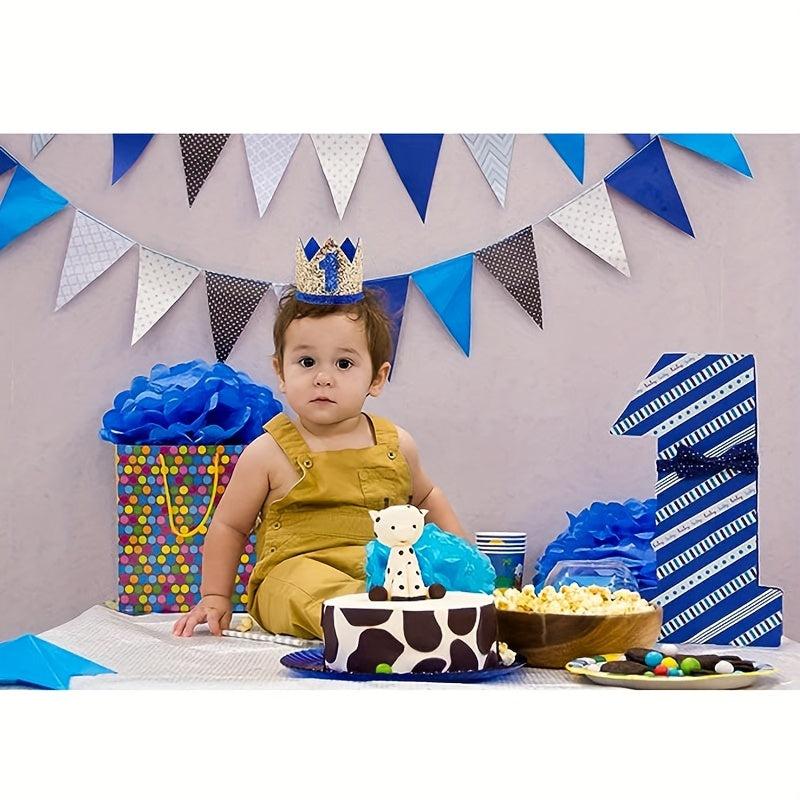 1st Birthday Party Hat Crown for Baby Boy