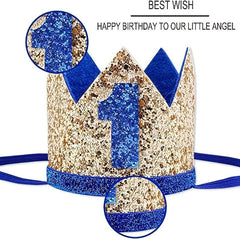 1st Birthday Party Hat Crown for Baby Boy