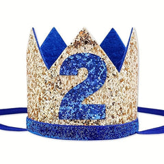 1st Birthday Party Hat Crown for Baby Boy