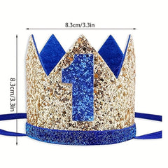 1st Birthday Party Hat Crown for Baby Boy