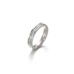 European American Stainless Steel Jewelry Zircon Couple Ring