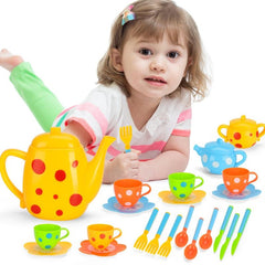 Kids Play House Kitchen Toy Set with Tableware and Kitchenware