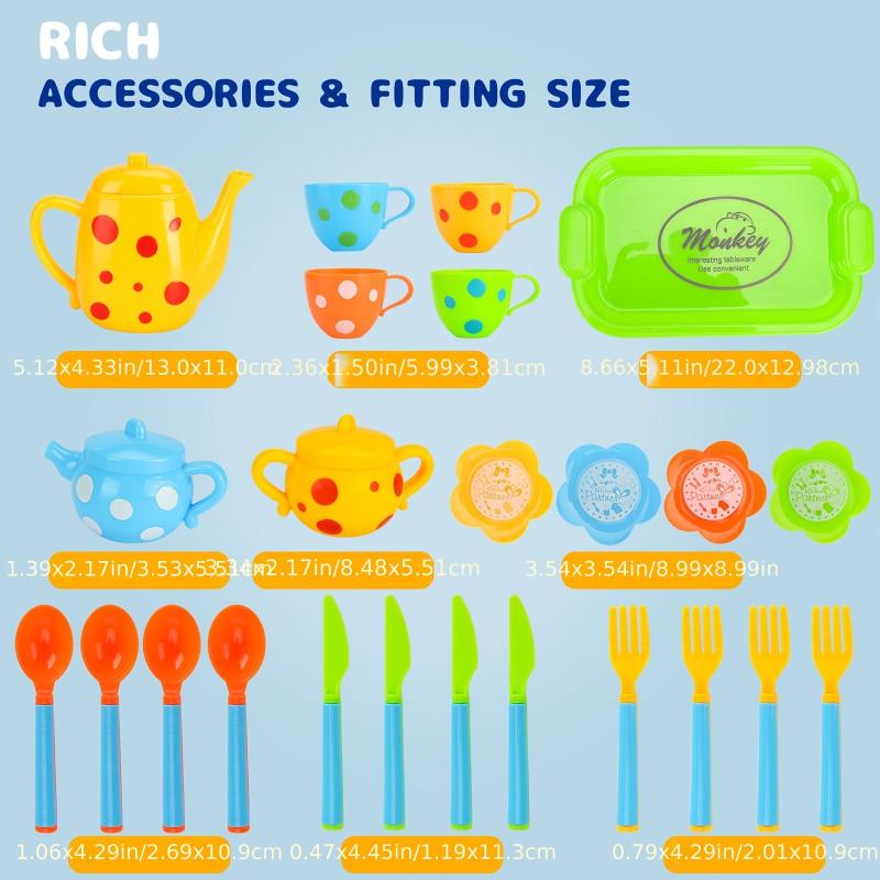 Kids Play House Kitchen Toy Set with Tableware and Kitchenware