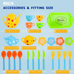 Kids Play House Kitchen Toy Set with Tableware and Kitchenware