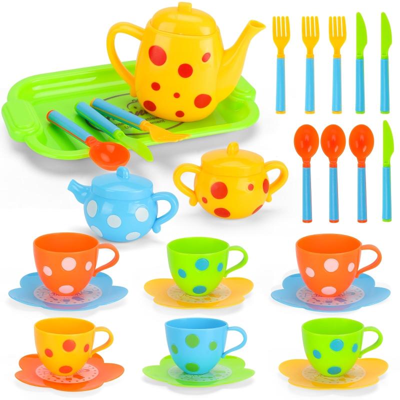 Kids Play House Kitchen Toy Set with Tableware and Kitchenware