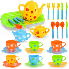 Kids Play House Kitchen Toy Set with Tableware and Kitchenware