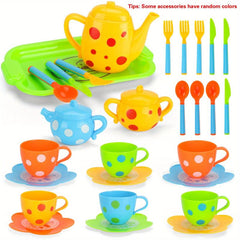 Kids Play House Kitchen Toy Set with Tableware and Kitchenware