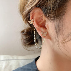 Vintage Butterfly Stud Earrings Fairy Tassel Wedding Earrings