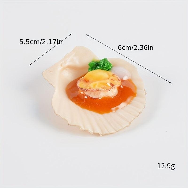 Seafood Scallop Model Backpack Zipper Head Decoration