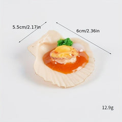 Seafood Scallop Model Backpack Zipper Head Decoration