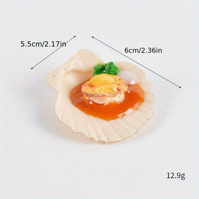 Seafood Scallop Model Backpack Zipper Head Decoration