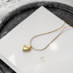 Stainless Steel Love Heart Pendant Necklace For Women