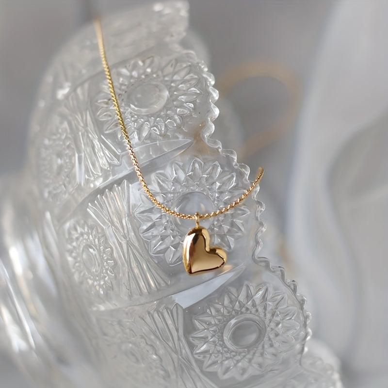 Stainless Steel Love Heart Pendant Necklace For Women