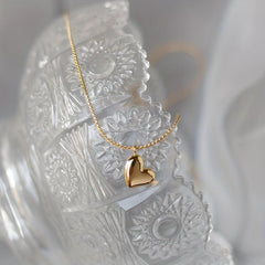 Stainless Steel Love Heart Pendant Necklace For Women