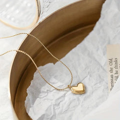 Stainless Steel Love Heart Pendant Necklace For Women
