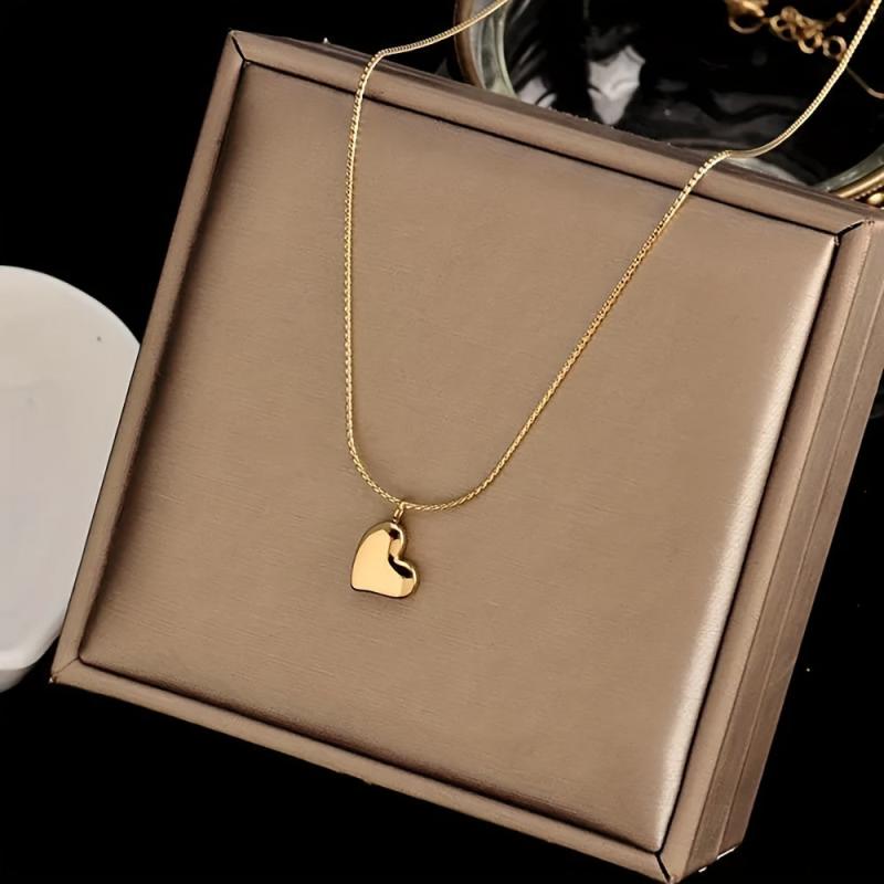 Stainless Steel Love Heart Pendant Necklace For Women