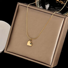 Stainless Steel Love Heart Pendant Necklace For Women