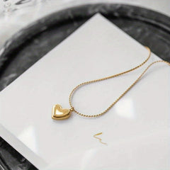 Stainless Steel Love Heart Pendant Necklace For Women