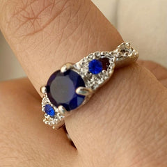 Classic Zircon Ring with Artificial Diamond