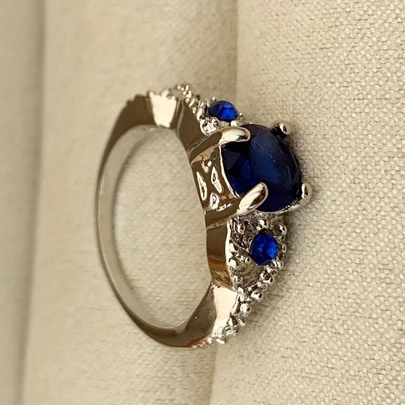 Classic Zircon Ring with Artificial Diamond