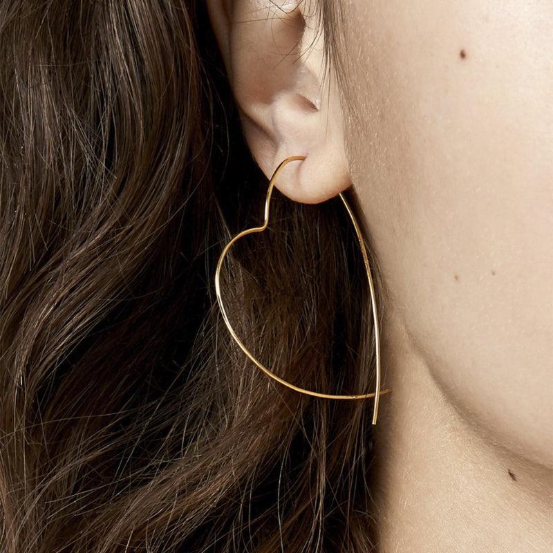 Heart Shaped Earrings Hoop Stud Earrings Gift