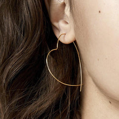 Heart Shaped Earrings Hoop Stud Earrings Gift