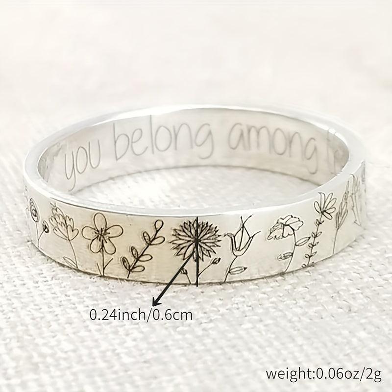 Small Fresh Flower Ring Men Women Engagement Christmas Ring