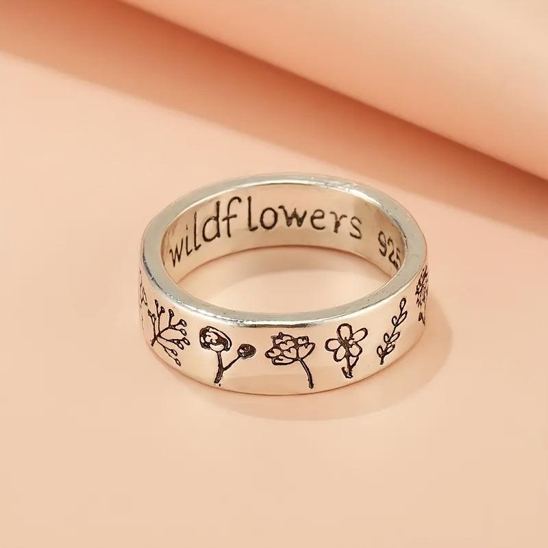 Small Fresh Flower Ring Men Women Engagement Christmas Ring