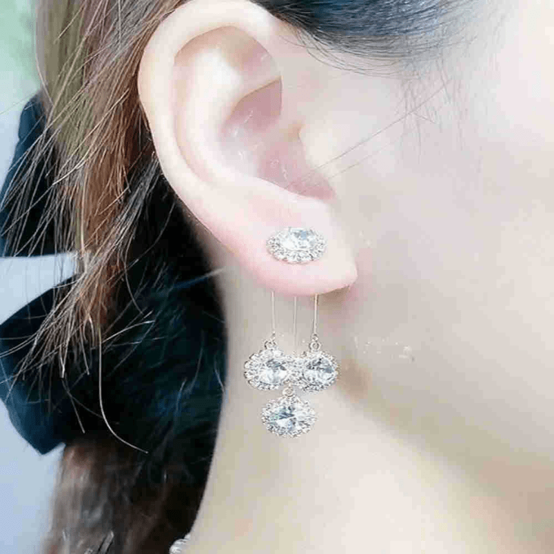 Double Sided Circle Tassel Earrings Japanese Style Women