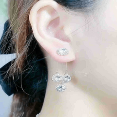 Double Sided Circle Tassel Earrings Japanese Style Women