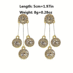 Double Sided Circle Tassel Earrings Japanese Style Women