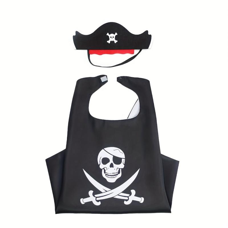 Kids Pirate Costume Set: Cape, Hat, Eye Patch