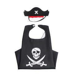 Kids Pirate Costume Set: Cape, Hat, Eye Patch