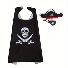 Kids Pirate Costume Set: Cape, Hat, Eye Patch