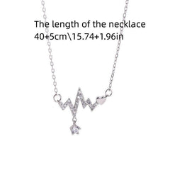 Diamond Heartbeat Necklace Clavicle Chain Halloween Christmas Gift