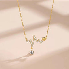 Diamond Heartbeat Necklace Clavicle Chain Halloween Christmas Gift