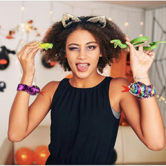 10PCS Halloween Snake Sequins Pat Bracelet Pat Ring Pat Bangle