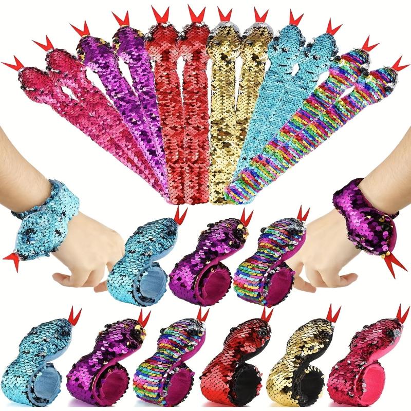 10PCS Halloween Snake Sequins Pat Bracelet Pat Ring Pat Bangle