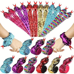 10PCS Halloween Snake Sequins Pat Bracelet Pat Ring Pat Bangle