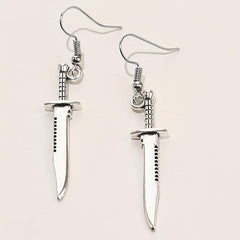 Personality Retro Alloy Silvery Dagger Earrings