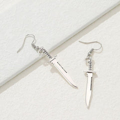 Personality Retro Alloy Silvery Dagger Earrings