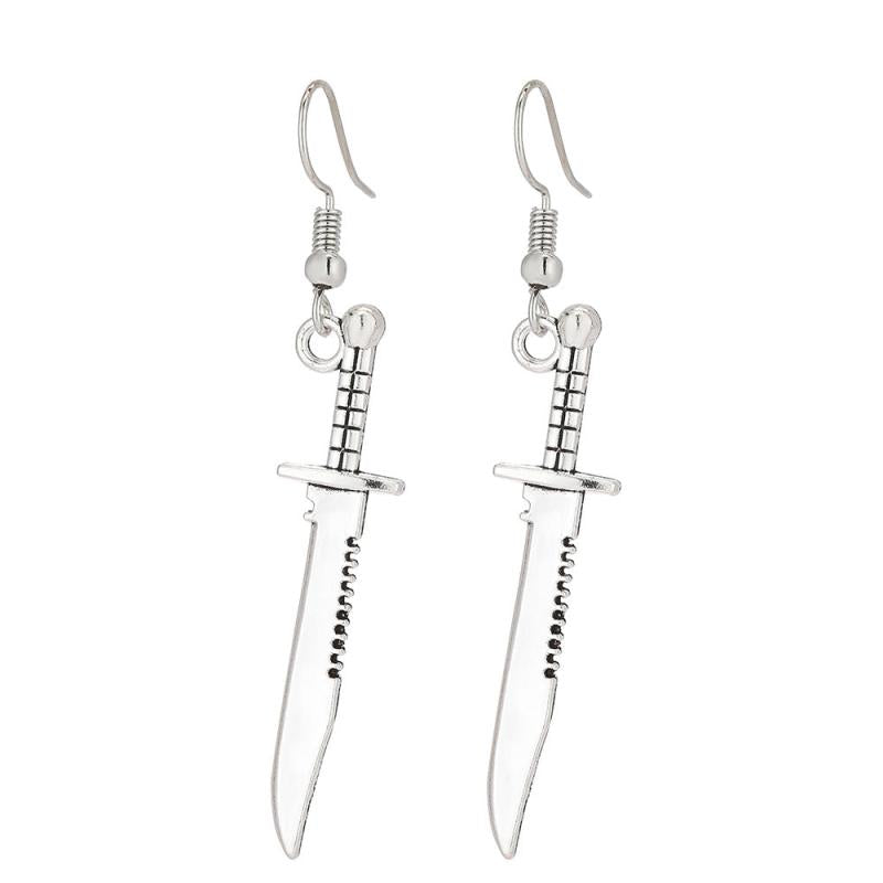 Personality Retro Alloy Silvery Dagger Earrings