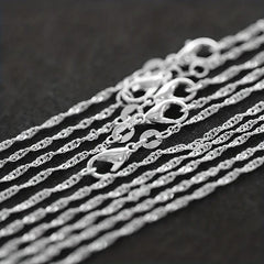 2MM 20in Water Wave Chain Necklace Men And Women