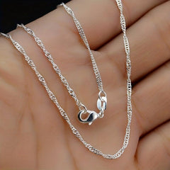 2MM 20in Water Wave Chain Necklace Men And Women