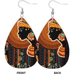 African Tribal Teardrop Dangle Earrings Retro Style Jewelry