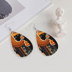 African Tribal Teardrop Dangle Earrings Retro Style Jewelry