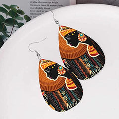 African Tribal Teardrop Dangle Earrings Retro Style Jewelry