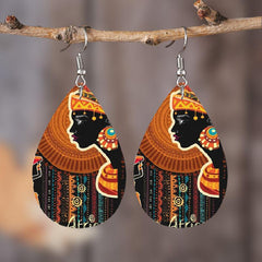 African Tribal Teardrop Dangle Earrings Retro Style Jewelry