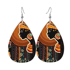 African Tribal Teardrop Dangle Earrings Retro Style Jewelry
